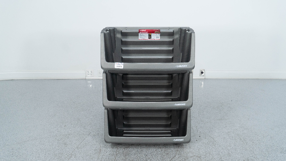 Image of Husky Stackable Storage Bins - Quantity 3